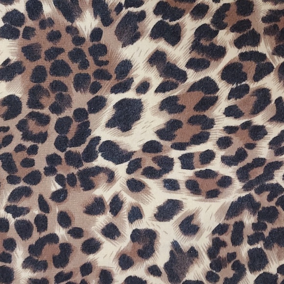 Bettie Page by Tatyana Brown & Tan Retro Leopard Print Crop Sleeve Cardigan XL - Picture 4 of 8